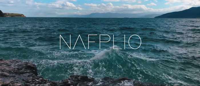 Screenshot of opening sequence for Nafplio video by Andrei Dima