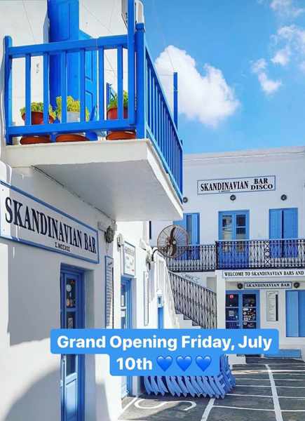Skandinavian Bar Mykonos 2020 grand opening announcement