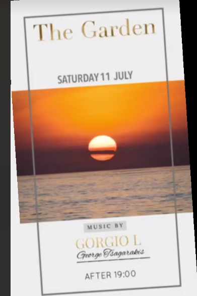 The Garden of Mykonos music event on Saturday July 11