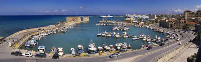 Venetian Harbour at Heraklion Crete seen in a photo by the municipality of Heraklion