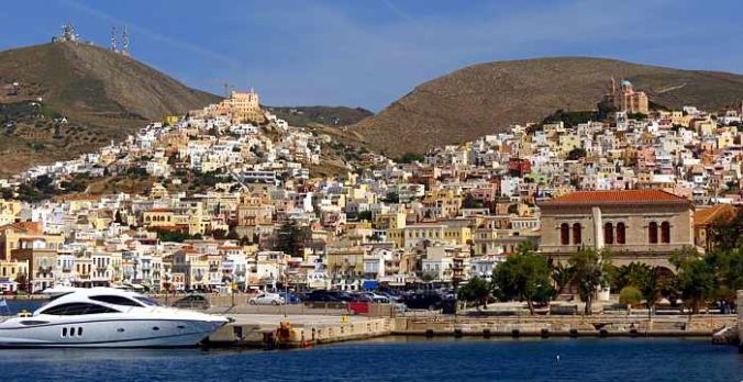 Port city of Ermoupoli on Syros island