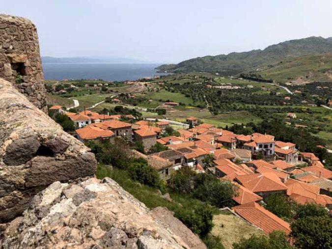 view from the Castle of Molyvos on Lesvos island