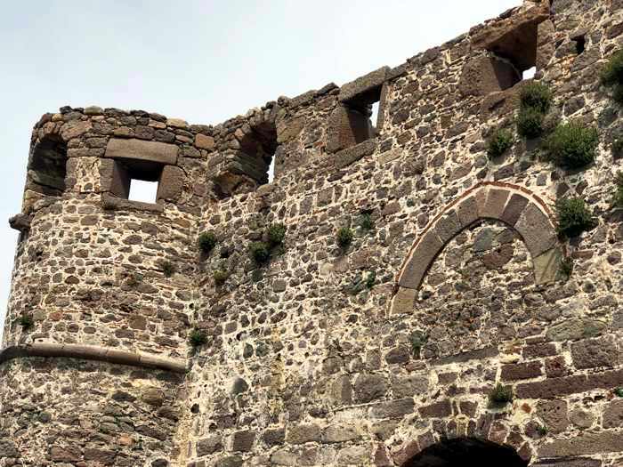 outer wall of the Castle of Molyvos on Lesvos island