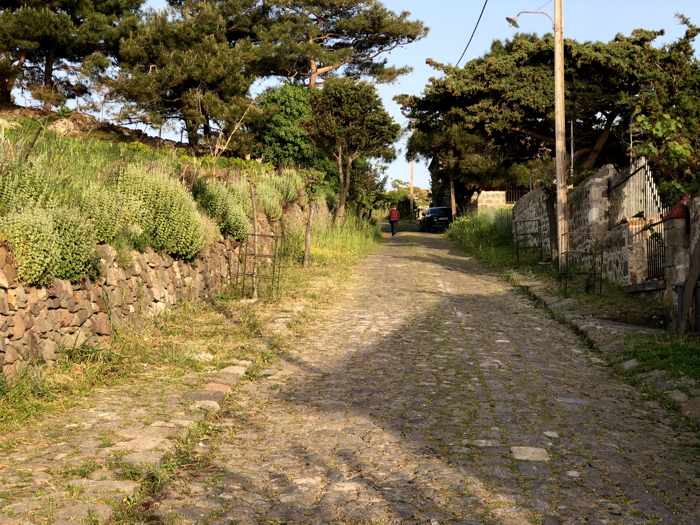 a lane in Molyvos town on Lesvos island
