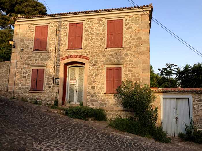 an old stone house in Molyvos town on Lesvos island