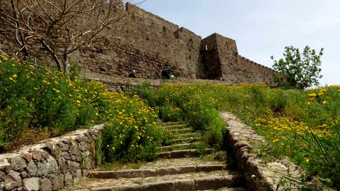 approaching the Castle of Molyvos on Lesvos