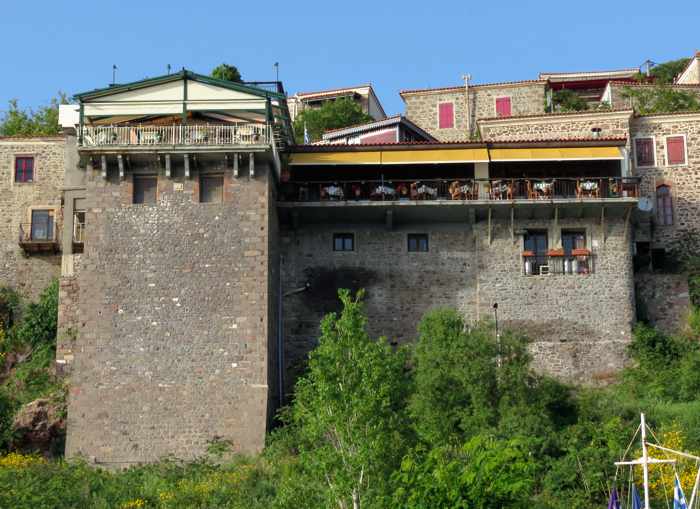 buildings in Molyvos town on Lesvos island