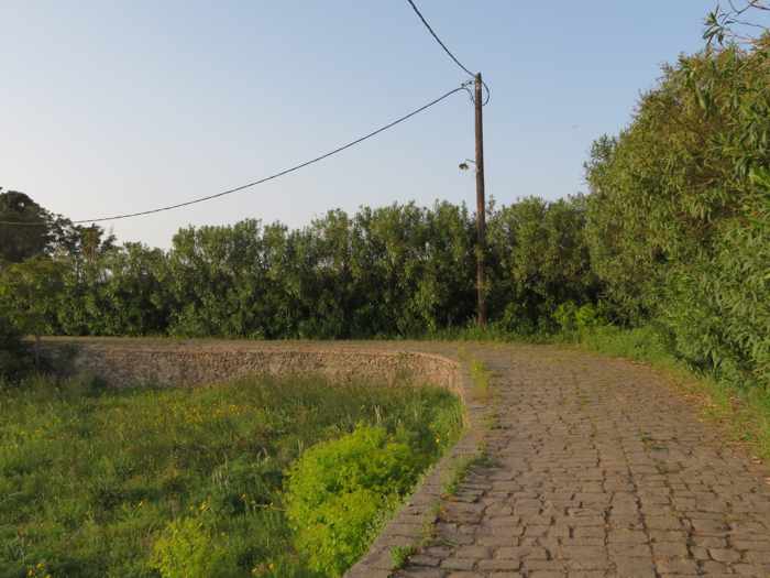 stone road leading to the cemetery in Molyvos town on Lesvos island