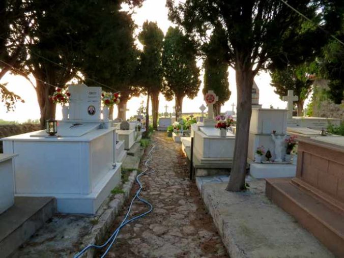 the cemetery at Molyvos town on Lesvos island