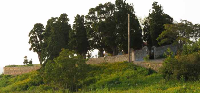 the cemetery at Molyvos town on Lesvos island