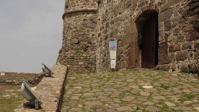 approaching the entrance to the Castle of Molyvos on Lesvos island