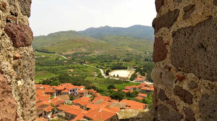 view from the Castle of Molyvos on Lesvos island