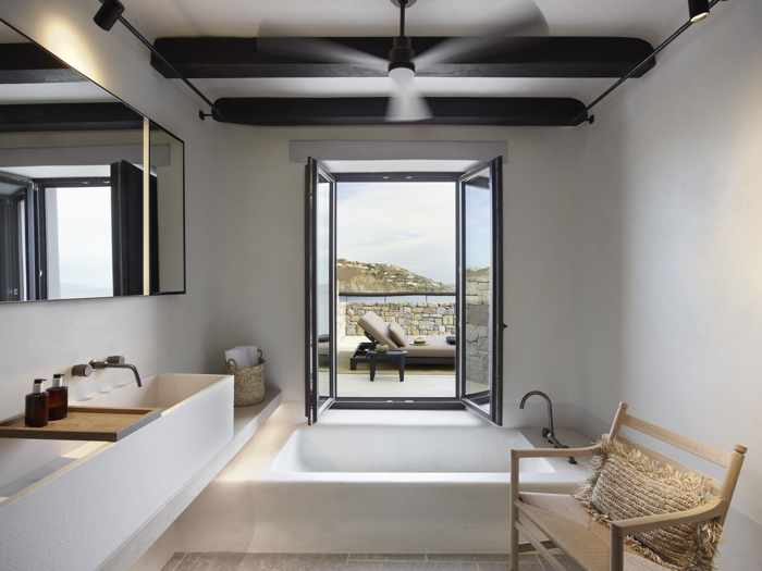 Kalesma Mykonos hotel suite bathroom interior