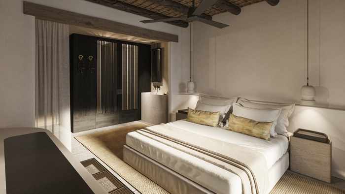 Kalesma Mykonos hotel villa bedroom area