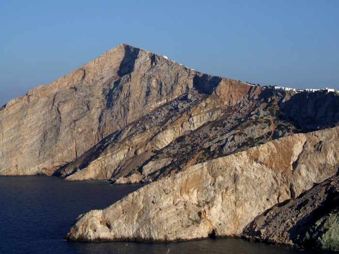 cliffs below Chora village on Folegandros island