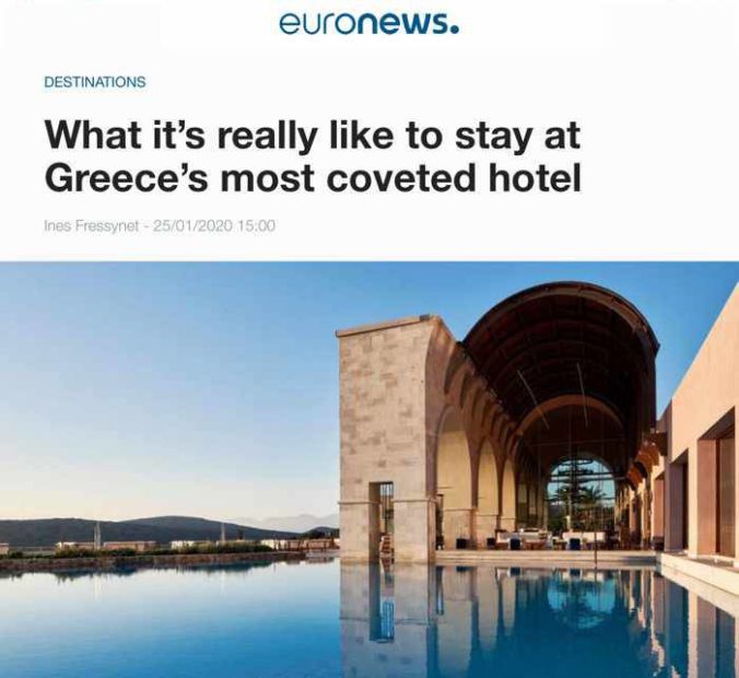 Euronews article about Greece's most coveted hotel