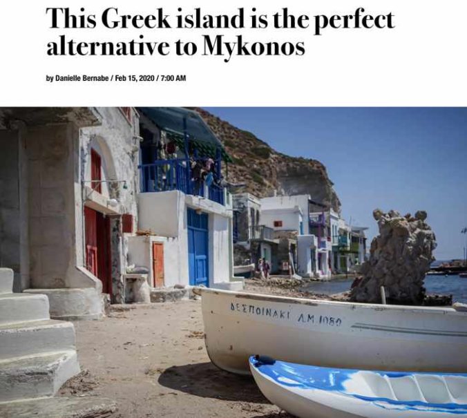 Fortune magazine February 15 2020 article about Milos island in Greece