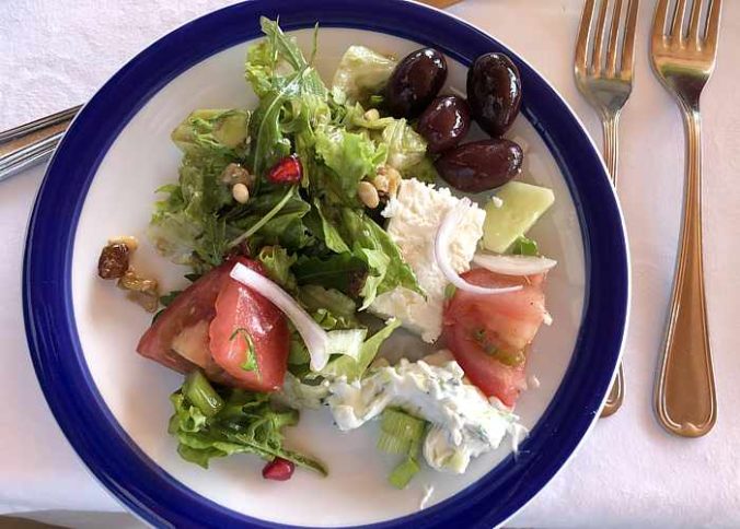 Greek salad at Delfinia Hotel on Lesvos