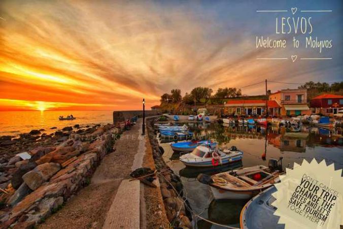 Sunset photo by Facebook member Vkt Ketels of Molyvos on Lesvos island