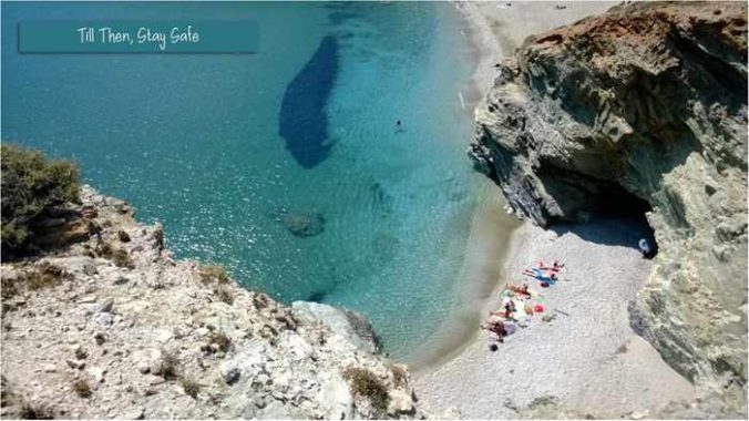 Vrahas Boutique Hotel photo of a secluded beach on Folegandros island