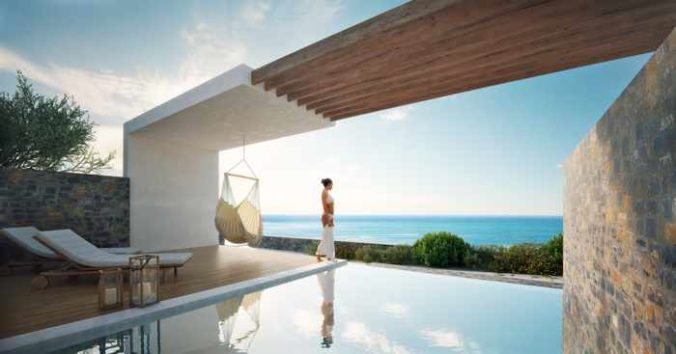 Private infinity pool for the VIP Elite Suite at Royal Senses Resort Crete
