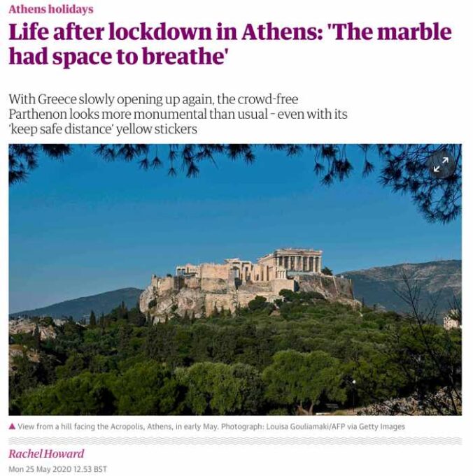 Rachel Howard article Life After Lockdown in Athens