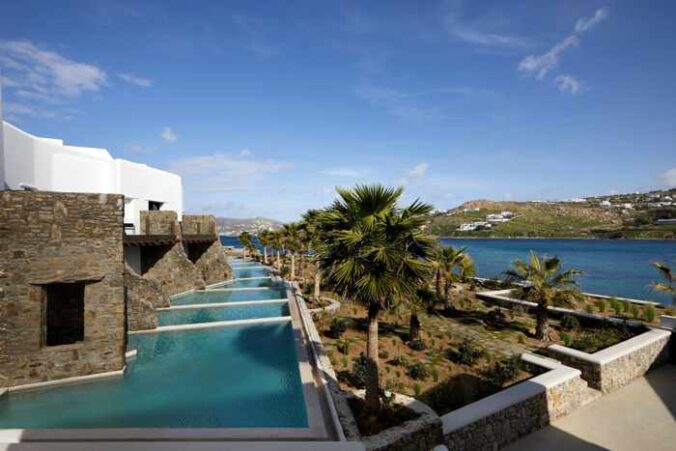 private pools at Aeonic Suites & Spa luxury hotel on Mykonos