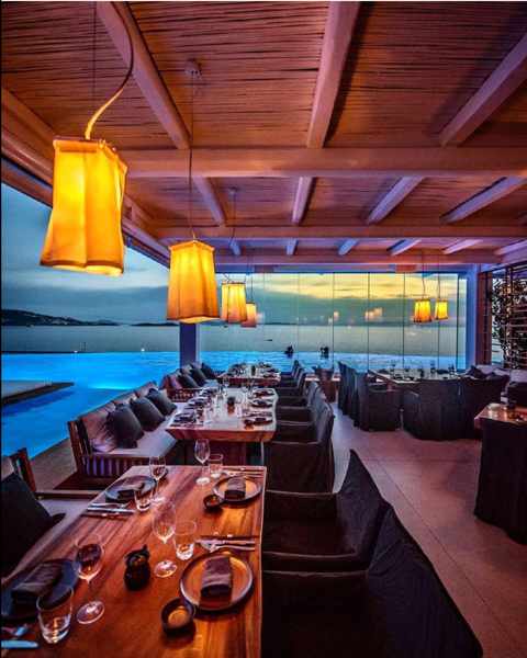 Interior of Zuma restaurant on Mykonos