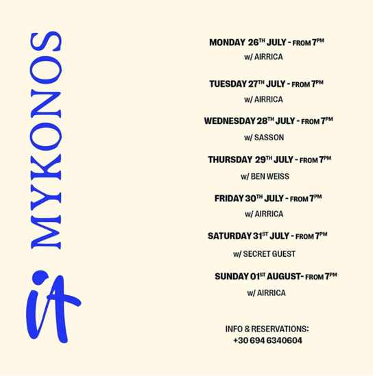 Mykonos parties, DJ shows and events in July 2021 MY GREECE TRAVEL BLOG