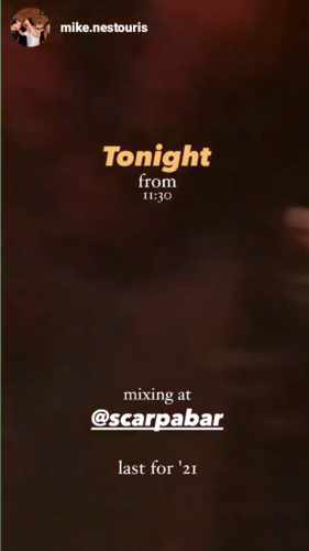 October 1 2021 DJ Mike Nestouris plays at Scarpa Bar on Mykonos