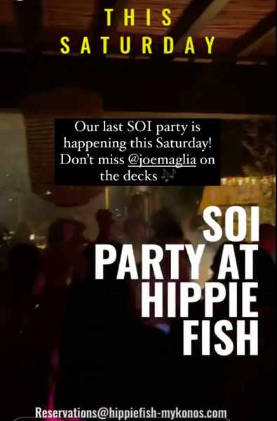 October 2 2021 Hippie Fish beach club Mykonos presents its final SOI party of the season