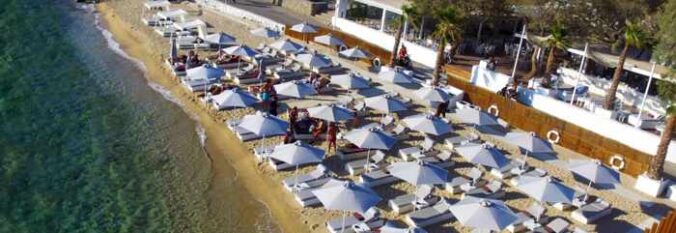 Pinky Beach club at Agia Anna Paraga on Mykonos