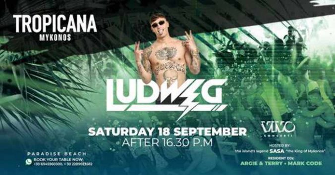 September 18 2021 Tropicana beach club Mykonos presents DJ Ludwig