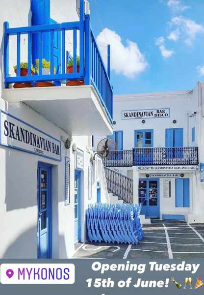 Skandinavian Bar Mykonos opening announcement for 2021