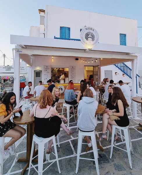 Woba streetfood Mykonos seen in an image from the restaurants Instagram page