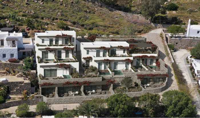 Aerial view of Noima Mykonos Luxury Suites Hotel 