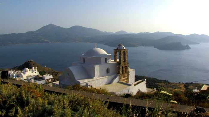 view from the Kastro peak on Milos island