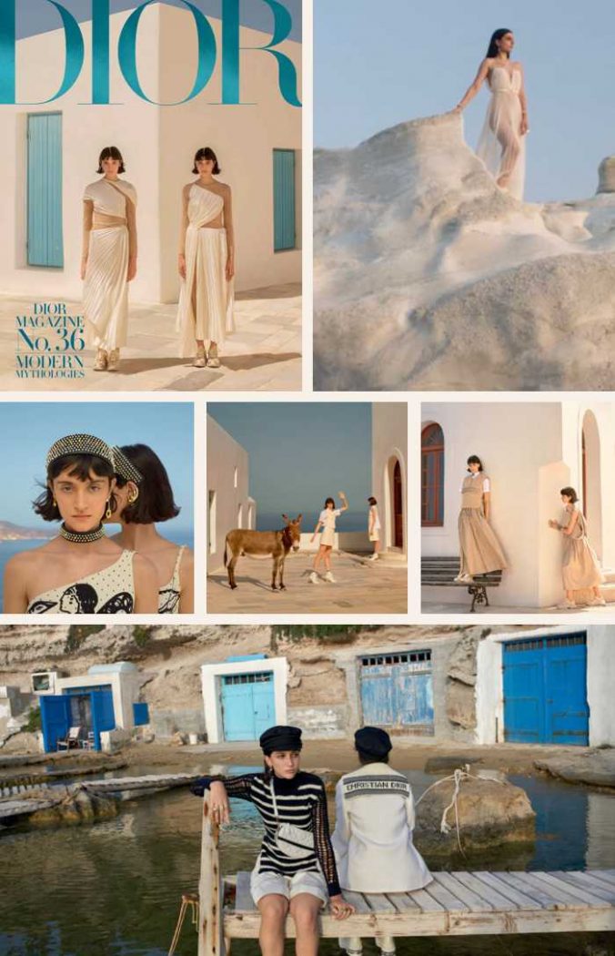 Dior models on Milos island Greece