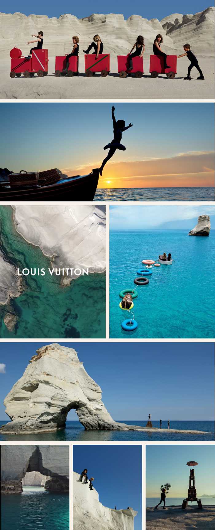 Milos scenery in Louis Vuitton Towards a Dream ad campaign