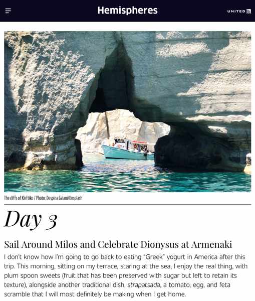 Hemispheres article Three Perfect Days Greece