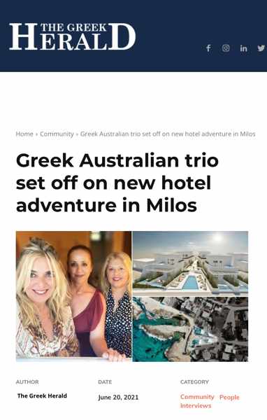 Greek Australian hoteliers on Milos island 