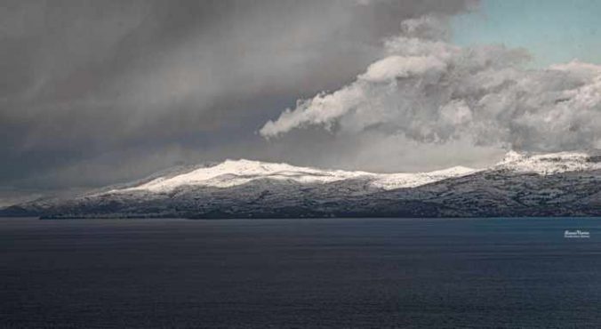 Leanne Vorrias photo of snow on Tinos island