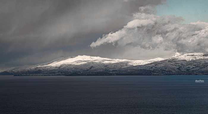 Leanne Vorrias photo of snow on Tinos island
