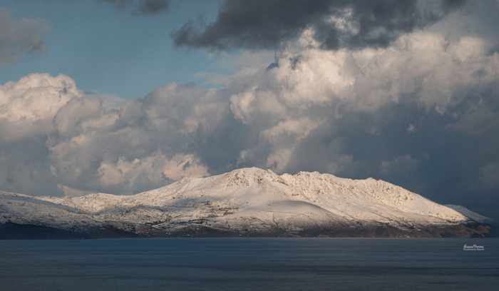 Leanne Vorrias photo of snow on Tinos island