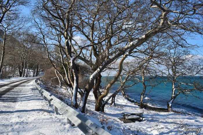 snow on Samothraki island