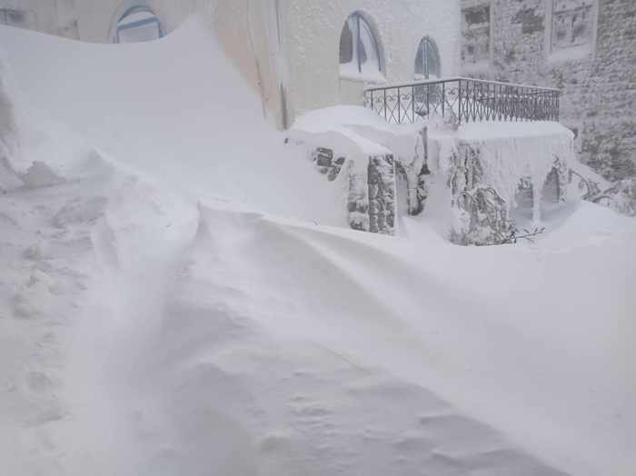 Snow on Samothraki island