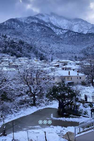 Snow on Thassos island