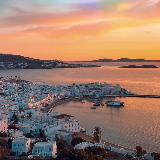 A Mykonos Photo Tour photograph of Mykonos Town at sunset