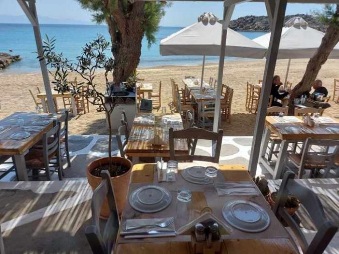 Tasos Taverna at Paraga Beach on Mykonos