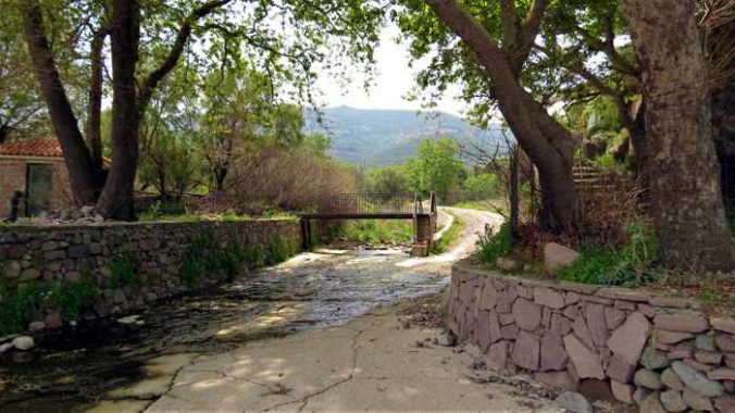 a road at Skala Sykaminias on Lesvos